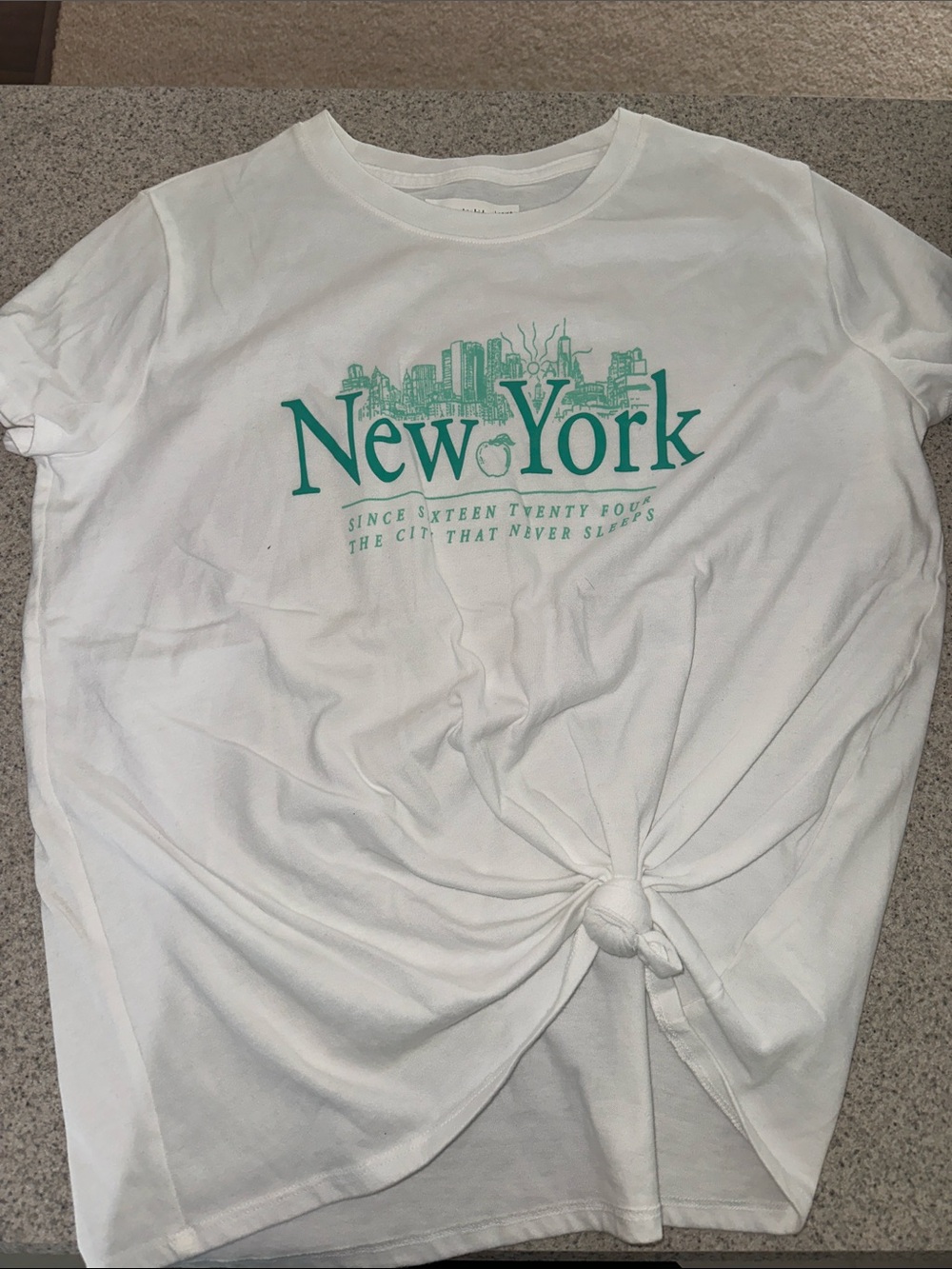 Abercrombie kids White New York Graphic Tee with Front Knot